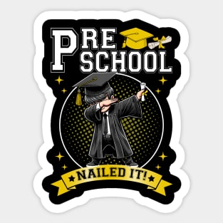 Dabbing Graduation Boys Preschool Nailed It Class Of 2024 Sticker